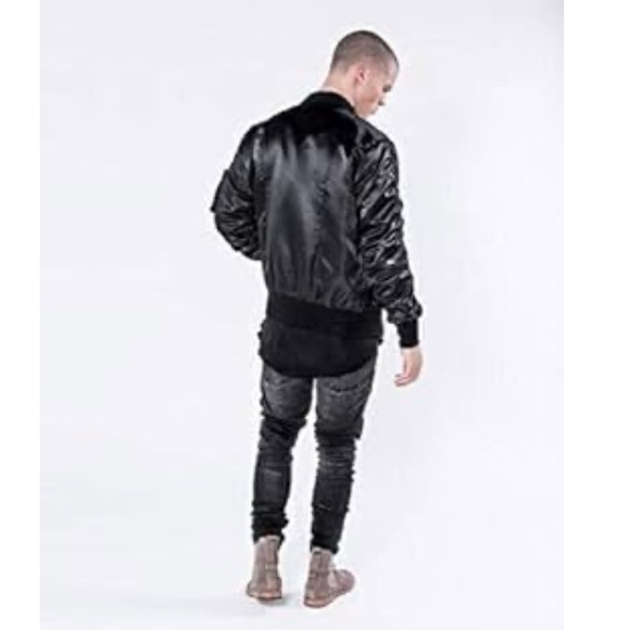 KOLLAR CLOTHING BLIGO Bomber Jacket Black Men’s Size Extra Large Like New - Picture 3 of 16